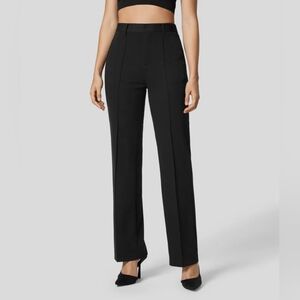 High Waisted Side Pocket Straight Leg Work Suit Pants Small